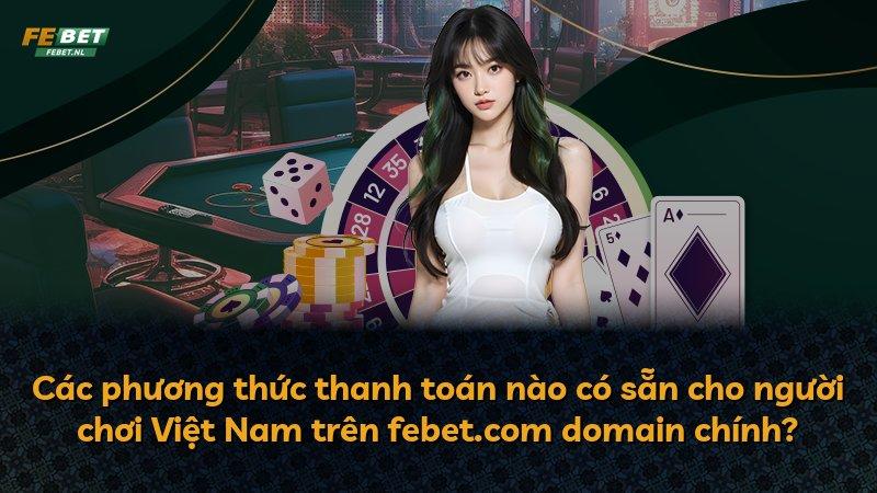 Các phương thức thanh toán nào có sẵn cho người chơi Việt Nam trên febet.com domain chính?